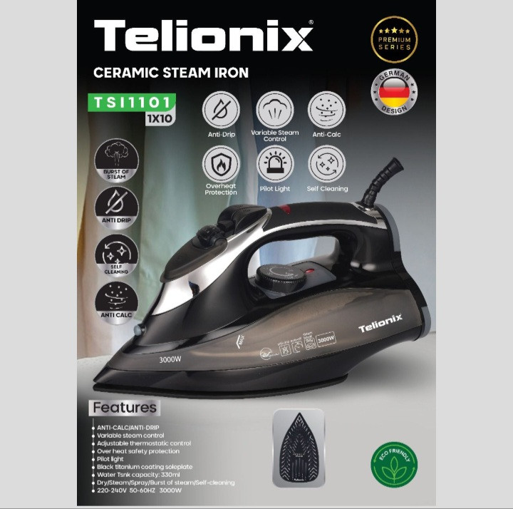 اتو بخار تلیونیکس مدل TSI1101 با کفه نانو سرامیک
