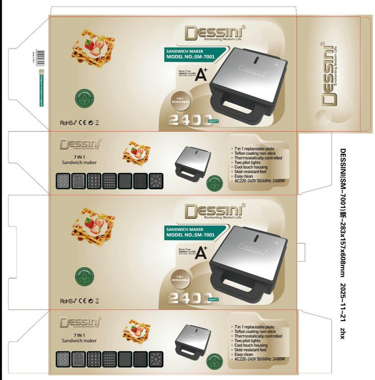 اسنک ساز ۷ کاره دسینی مدل SM-7001 با صفحات متنوع