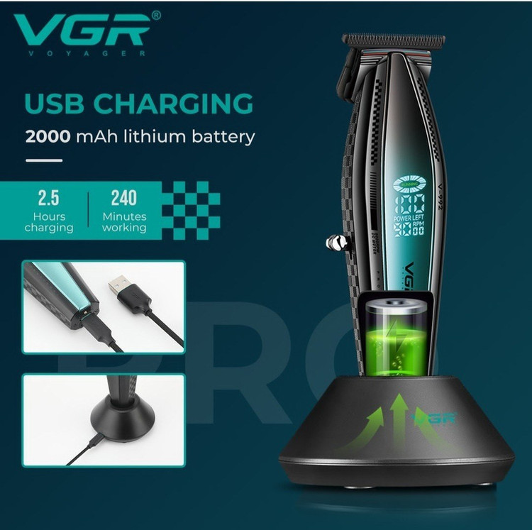 ماشین اصلاح موی سر و صورت وی جی آر مدل V-992 با تیغه سرامیک و ضد آب