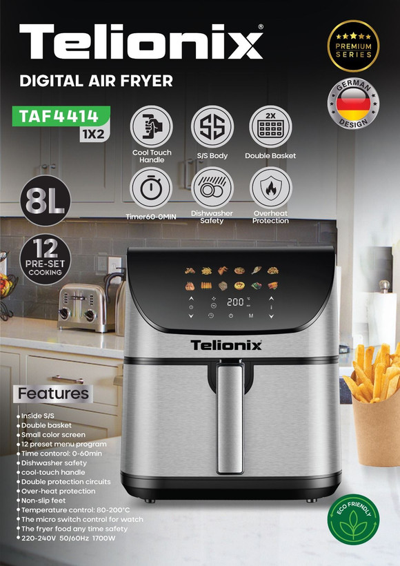 سرخ کن تلیونیکس مدل TAF4414 ظرفیت ۸ لیتر